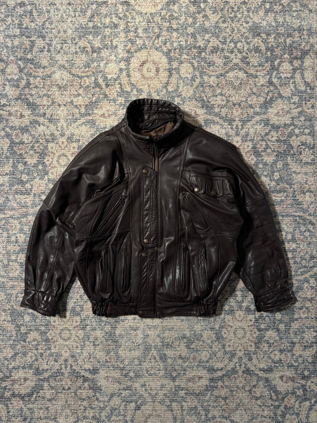 Brown retro classic vintage leather jacket