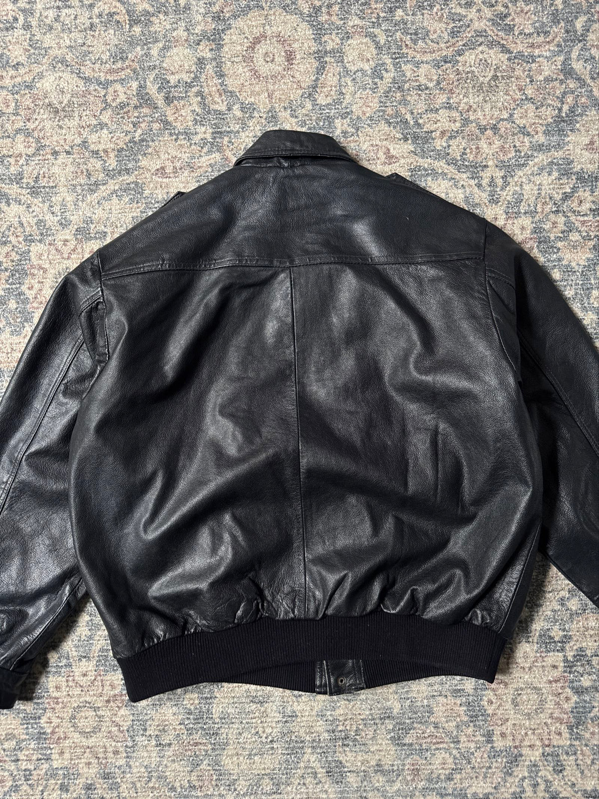 Petroff black a-2 type aviator leather jacket