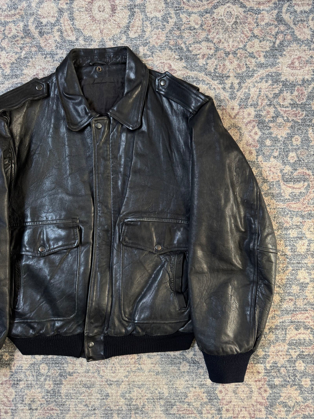 90s A-2 type aviator leather jacket
