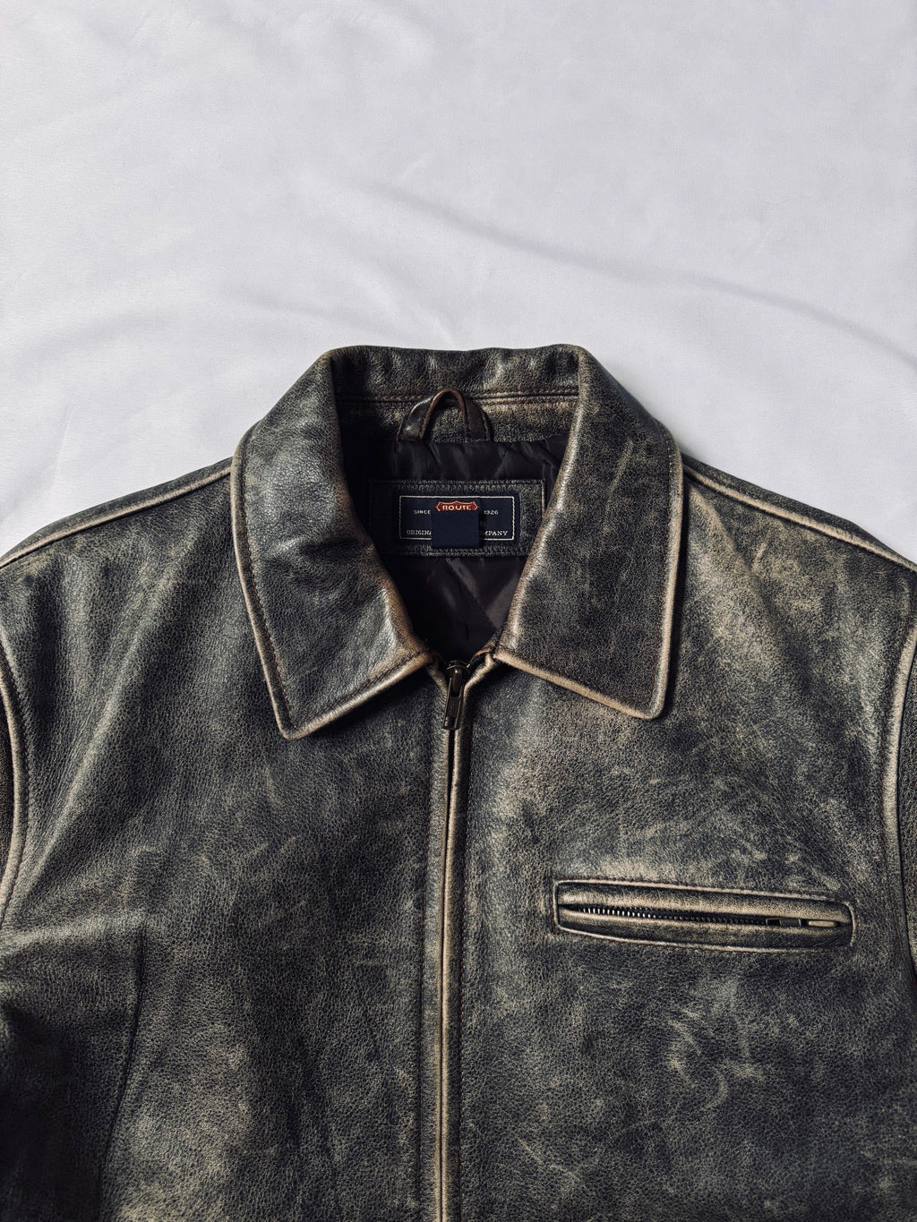 Vintage heavily distressed leather jacket