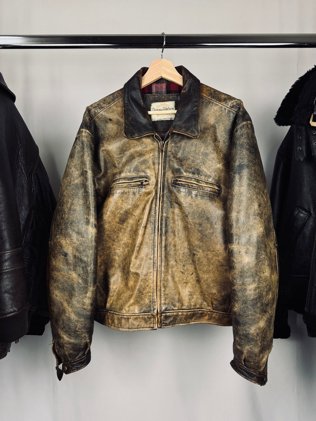 Vintage 70s Heavy Boxy Patina Leather Jacket