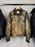 Vintage 70s Heavy Boxy Patina Leather Jacket