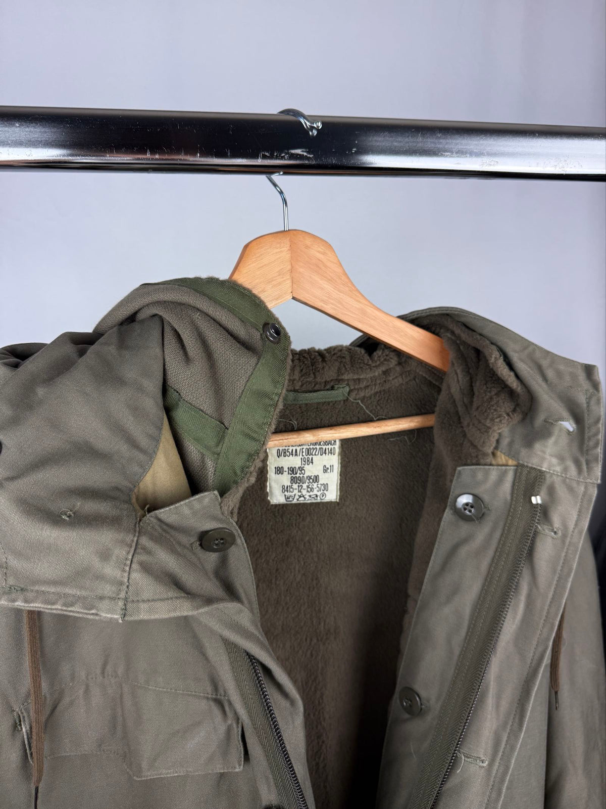 Vintage military olive cotton field parka