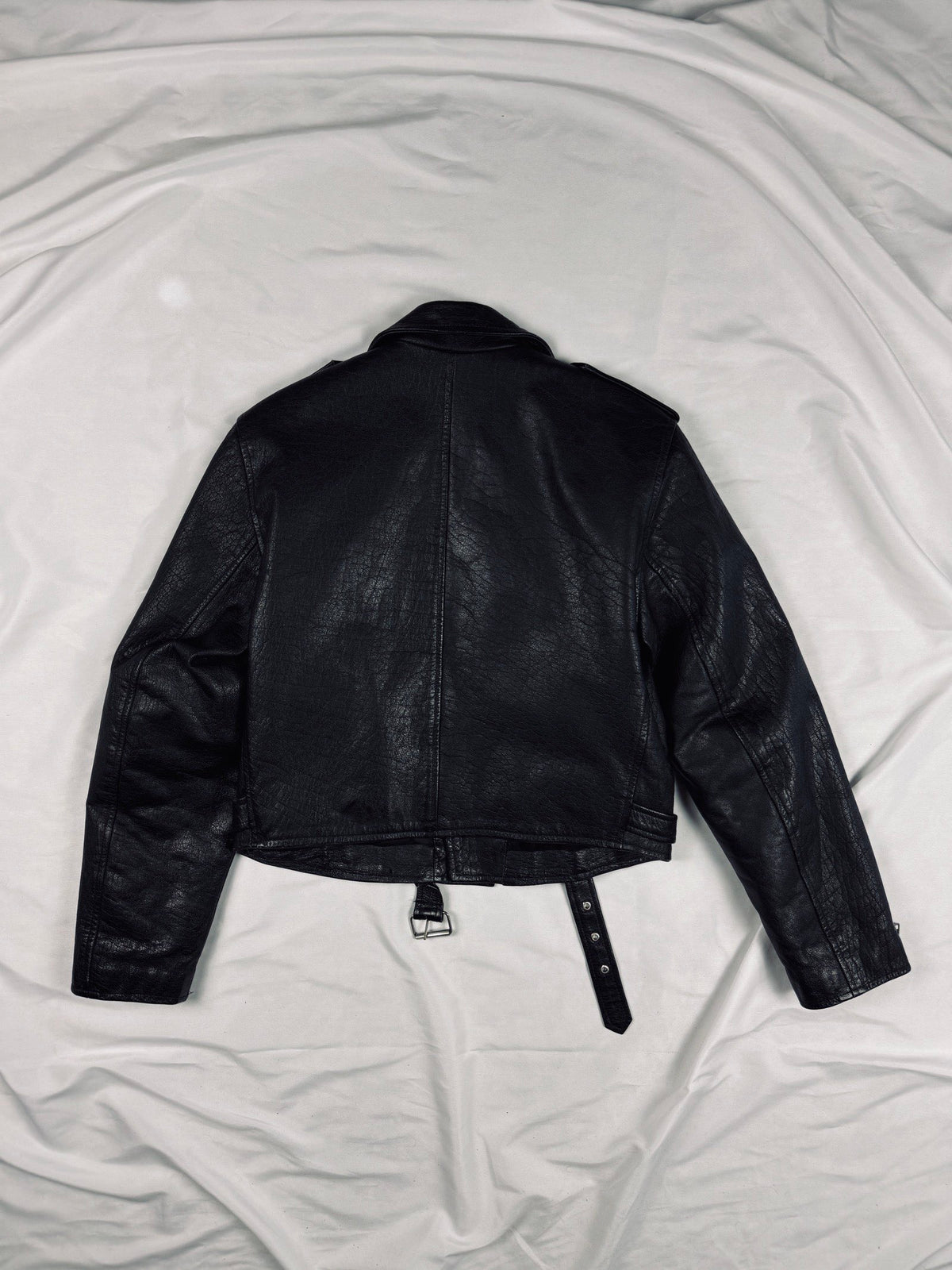 Japanese 90s black leather biker jacket