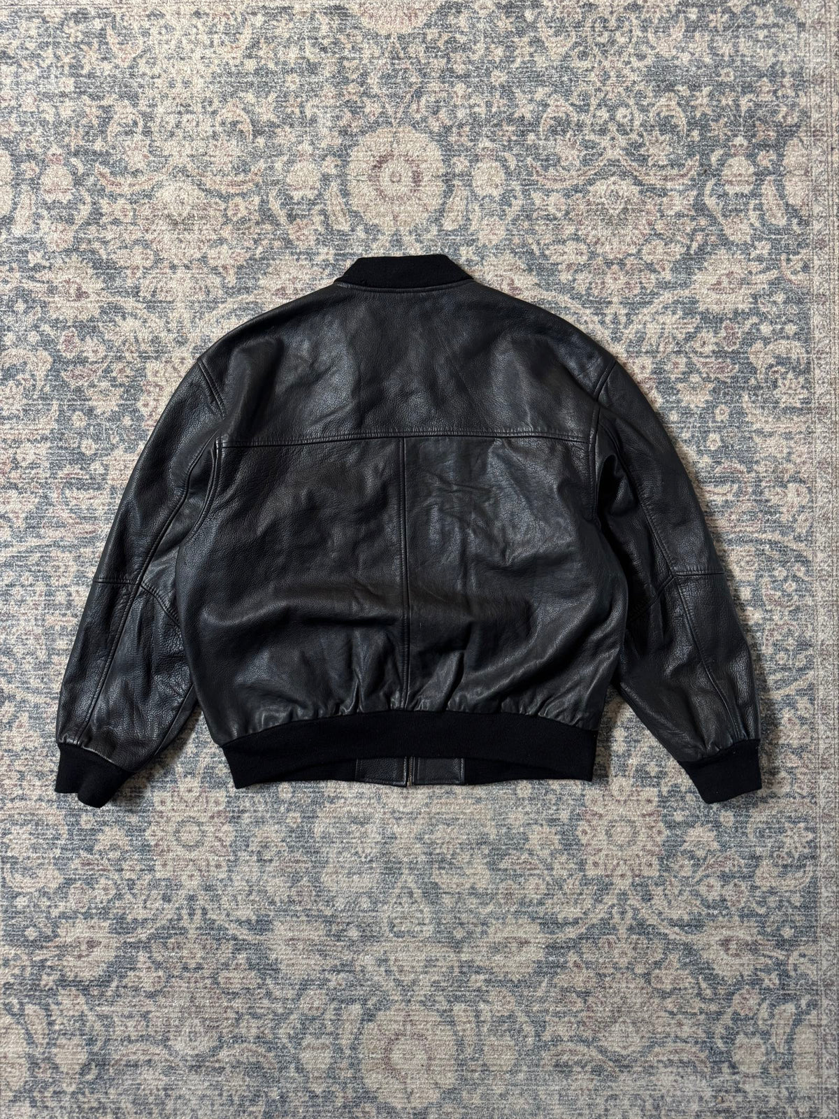 Vintage basic bomber flyers leather jacket oversized