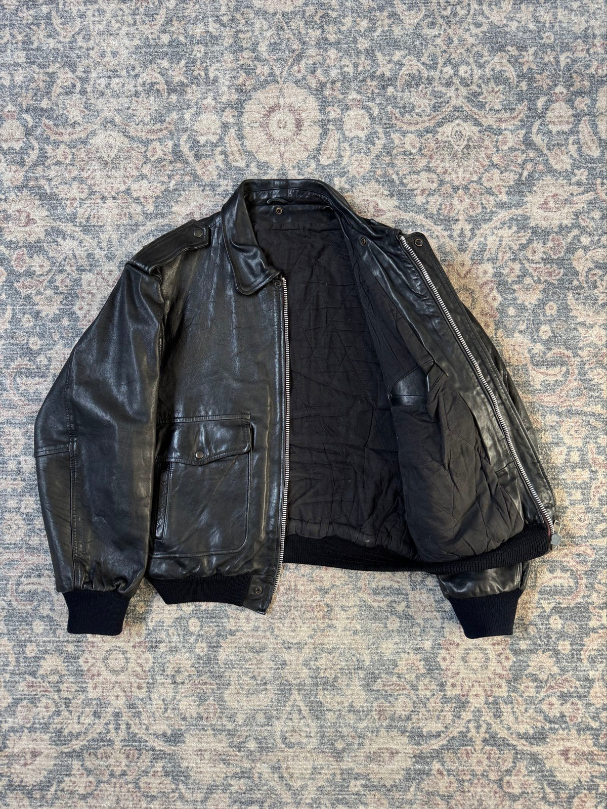 90s A-2 type aviator leather jacket