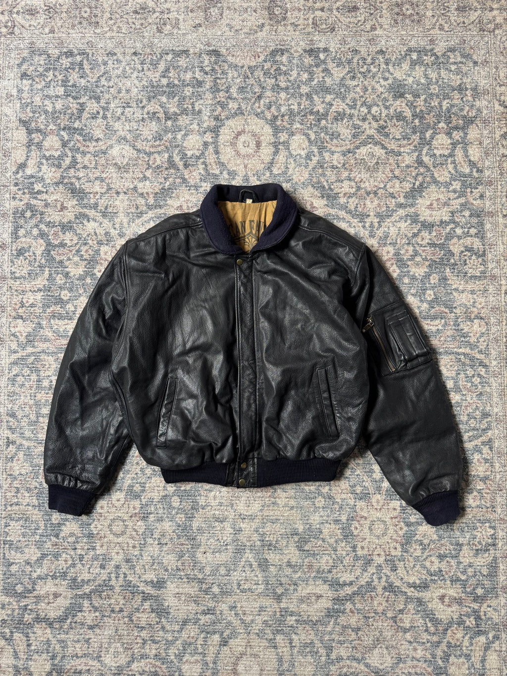 90s authentic Dakota Indian bomber leather jacket