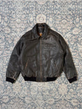 Vintage brown heavy bomber wool & leather jacket
