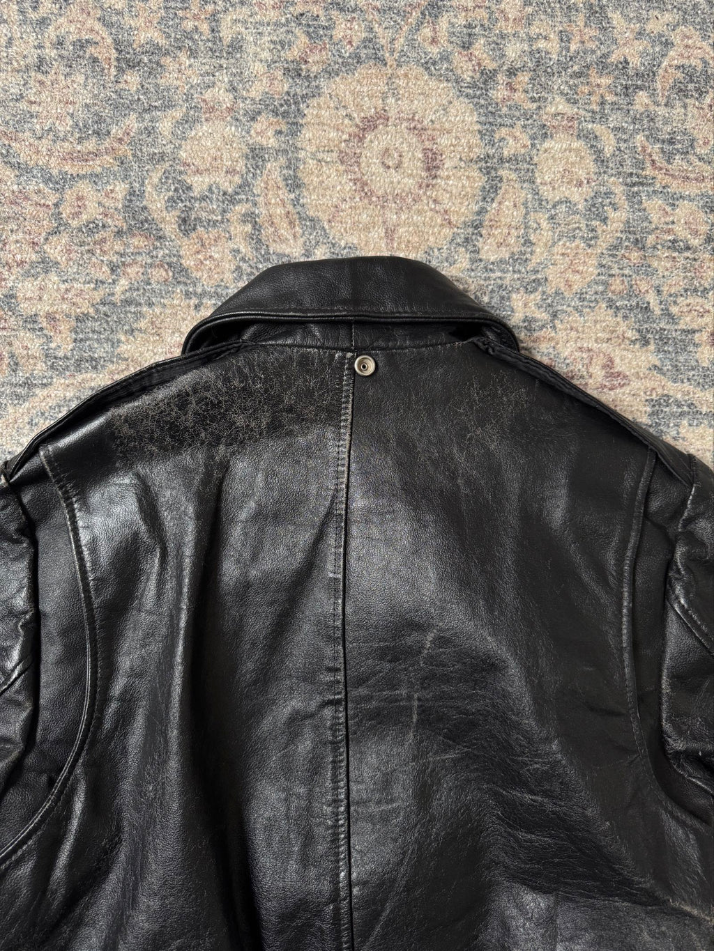 A-2 type black leather jacket cowhide
