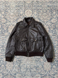 Vintage brown A-2 type leather jacket aviator bomber