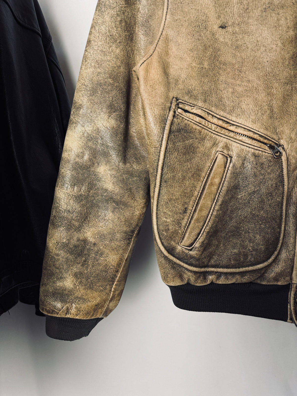 1990' Chevignon Patina Aviator Leather Jacket