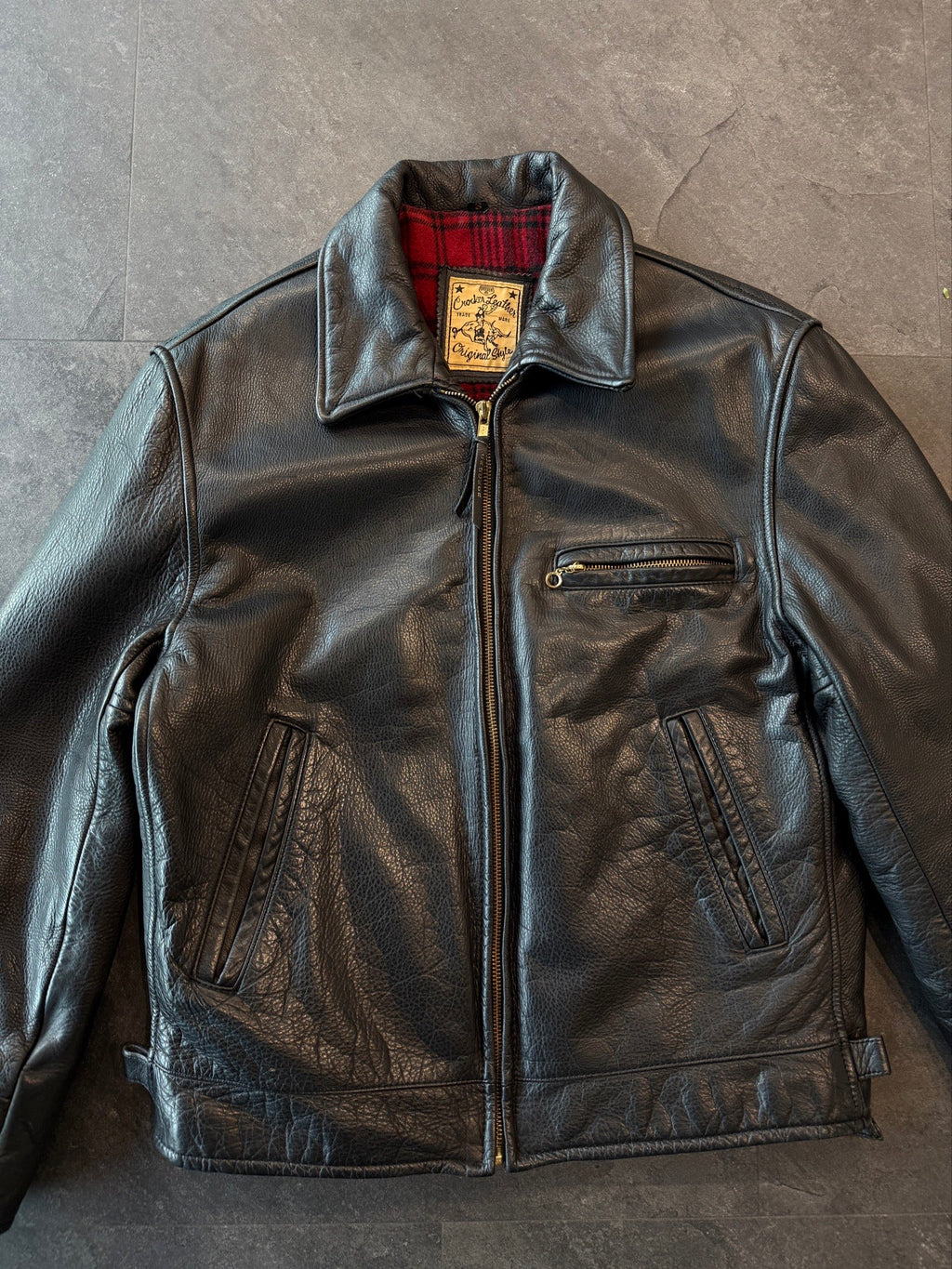 Vintage Heavy Crocker leather jacket