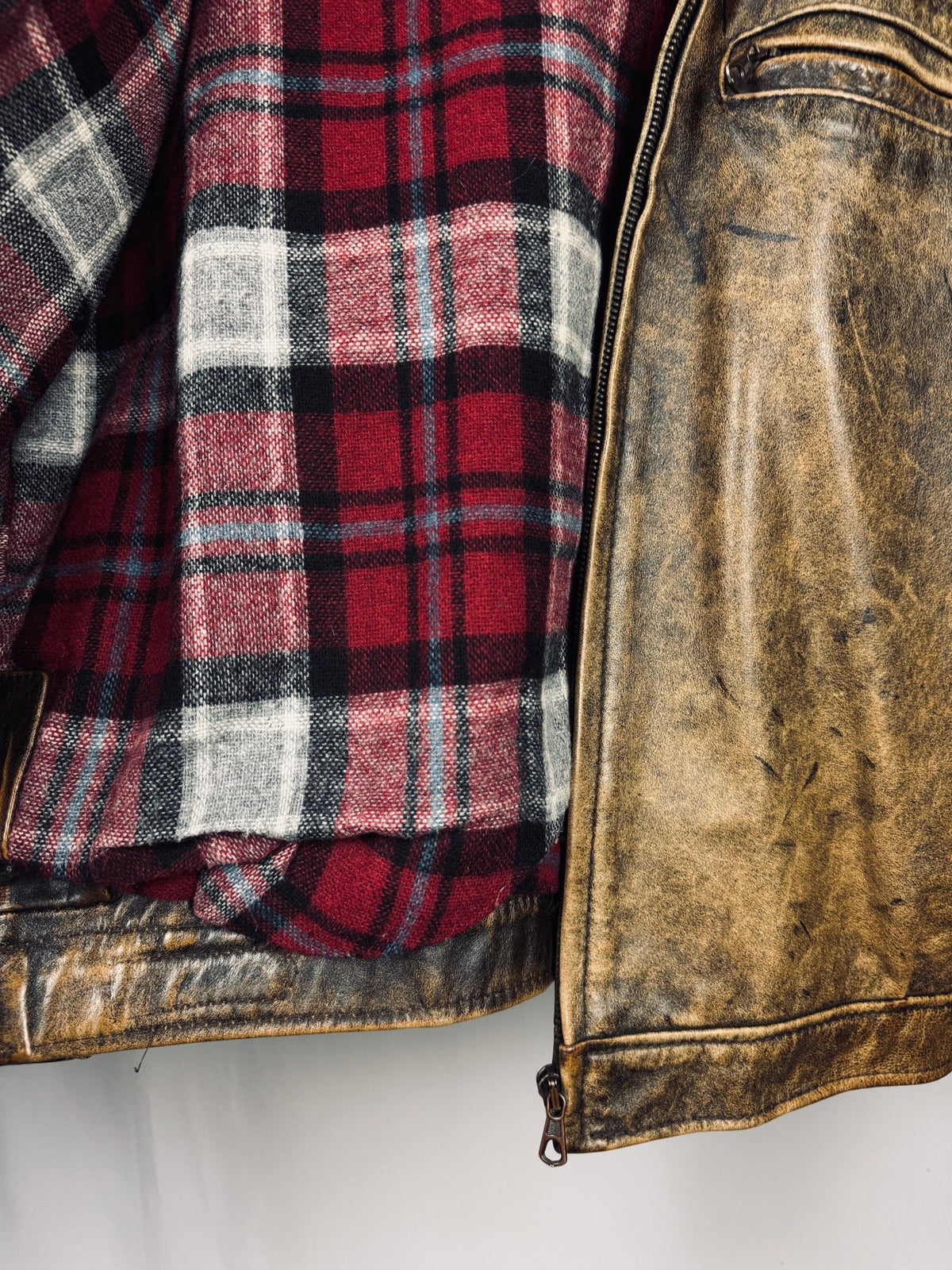 Vintage 70s Heavy Boxy Patina Leather Jacket