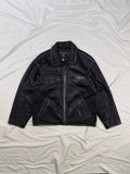 90s Patina straight cut leather jacket Jack & Johnes USA