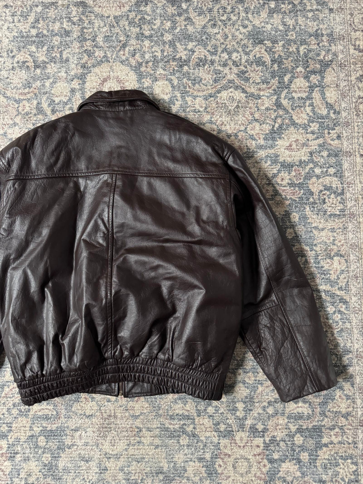 Vitnage aviator cherry red brown leather jacket