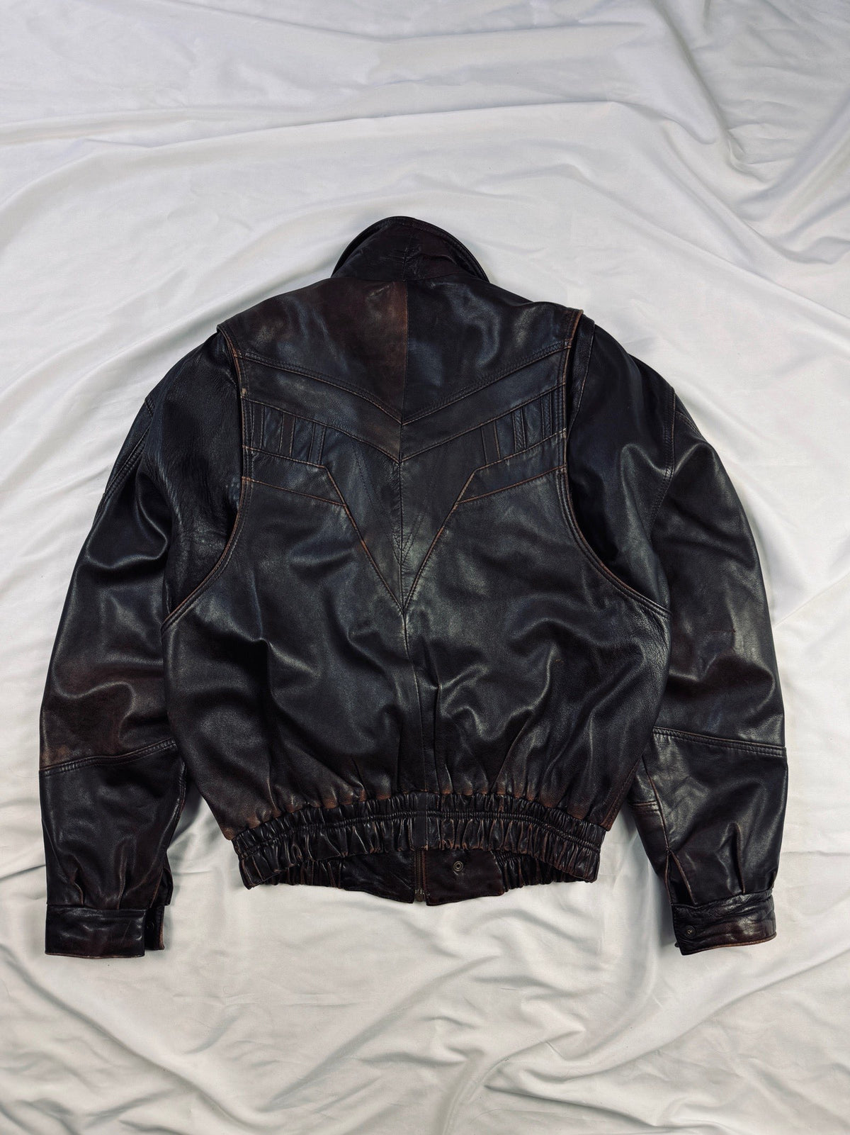 Cherry red bomber leather jacket retro 90s