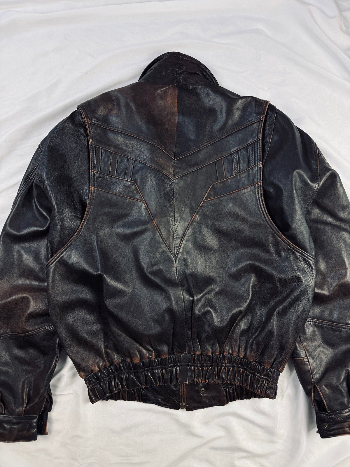 Cherry red bomber leather jacket retro 90s