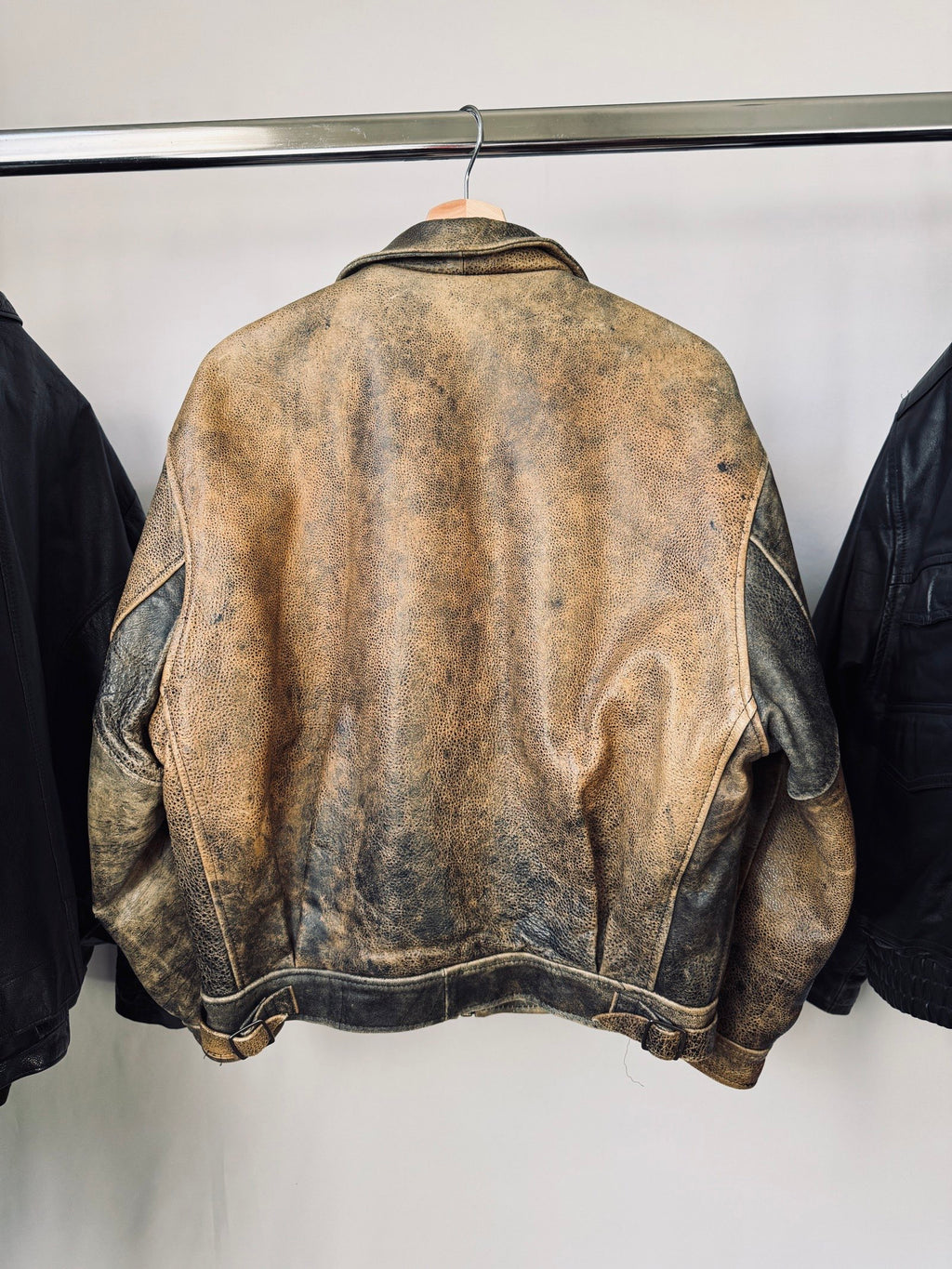 1980' Patina Heavy Cafe Racer Leather Jacket