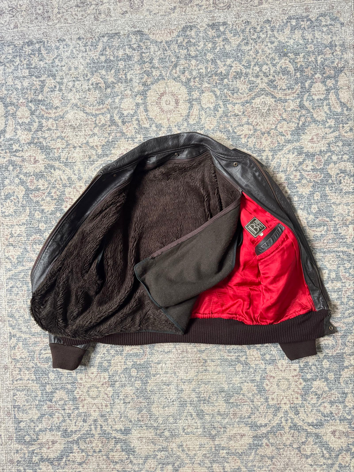1990' A-2 brown aviator bomber leather jacket