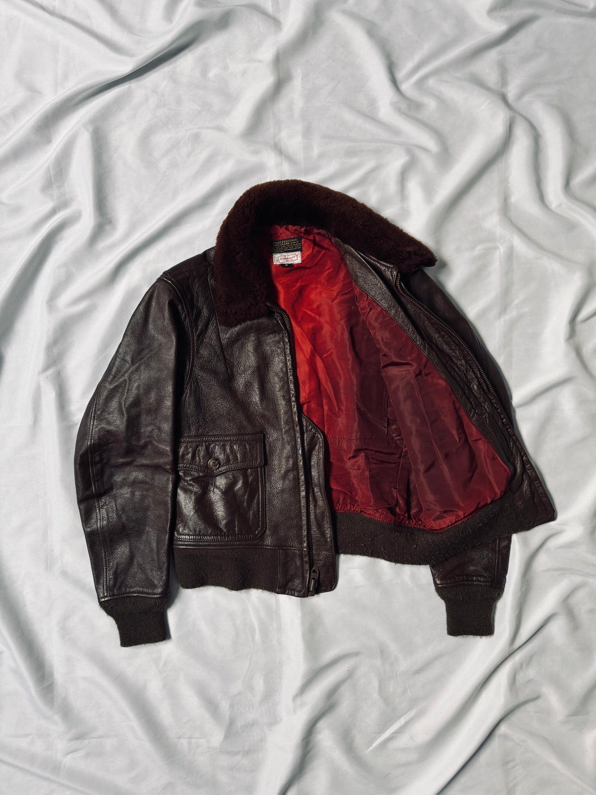 80s aviator talon brown leather jacket a-2 type