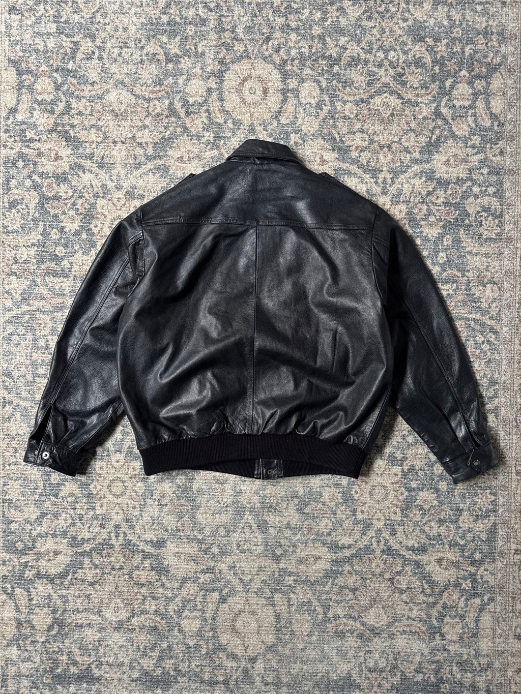 Petroff black a-2 type aviator leather jacket