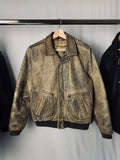 1990' Chevignon Patina Aviator Leather Jacket