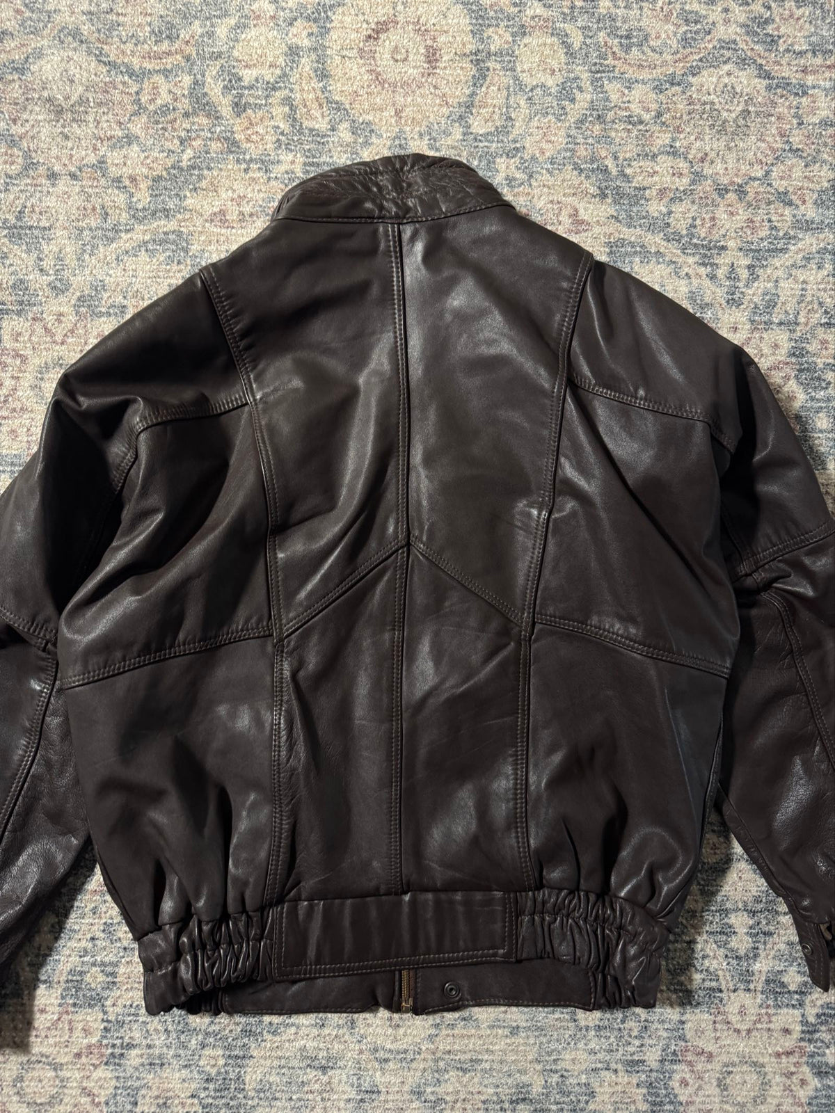Brown retro classic vintage leather jacket