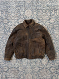 Vintage retro patina bomber leather jacket