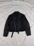 Japanese 90s black leather biker jacket
