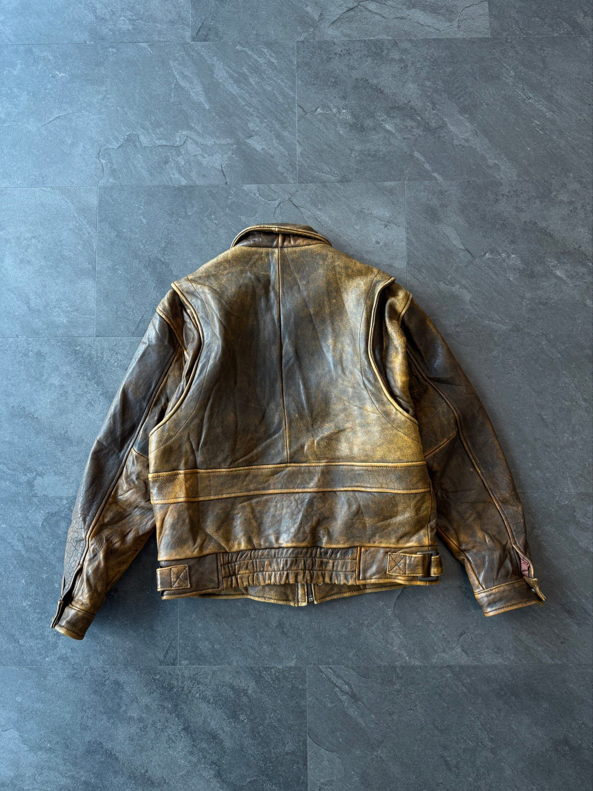 90s Nyse Made in France patina lambs leather jacket