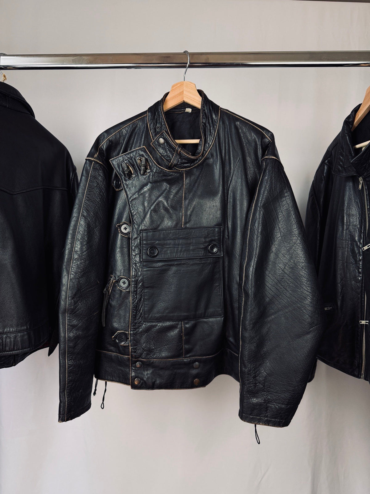 Swedish Army Dispatch Heavy Motorcycle Leather Jacket
