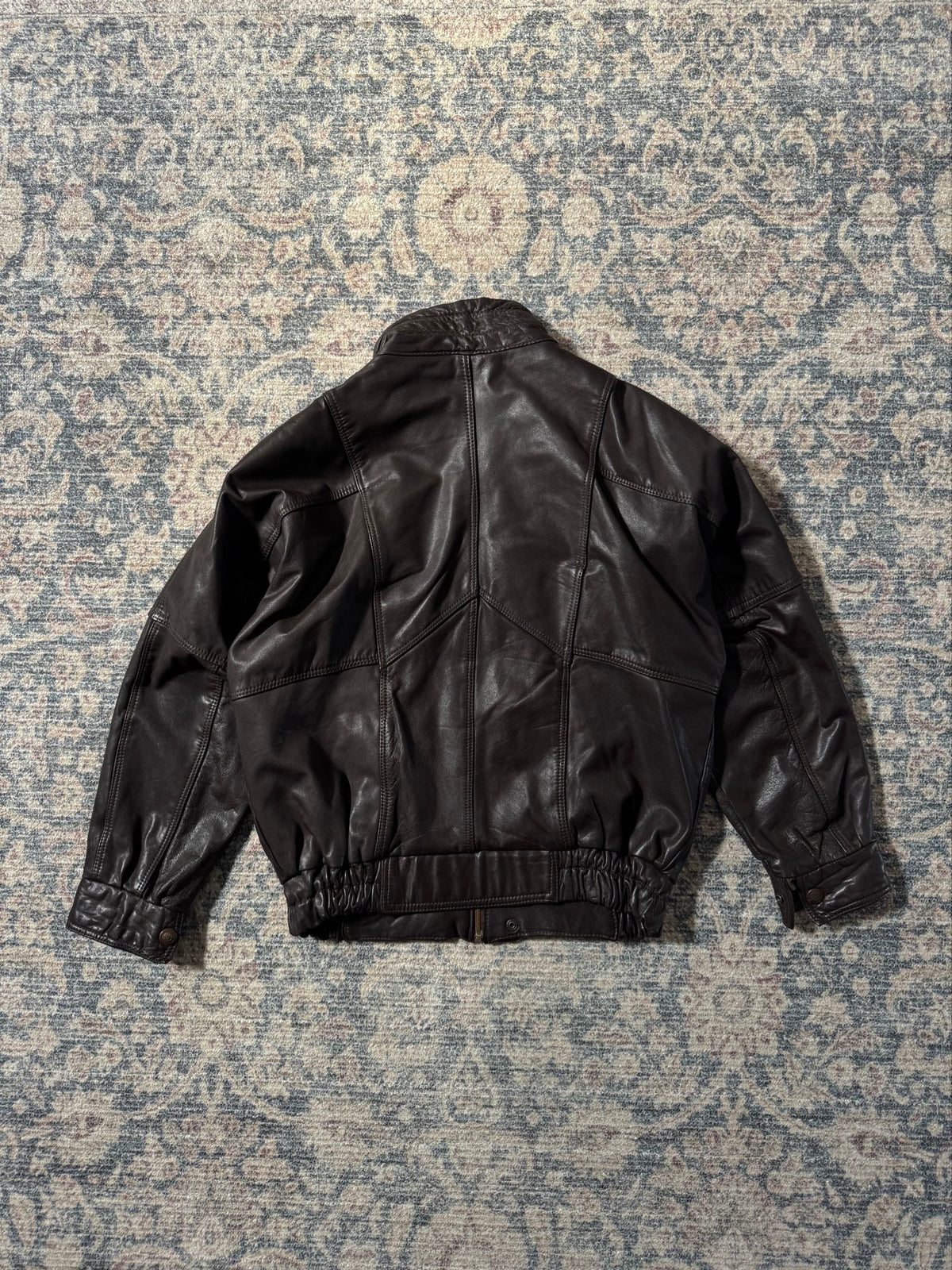 Brown retro classic vintage leather jacket