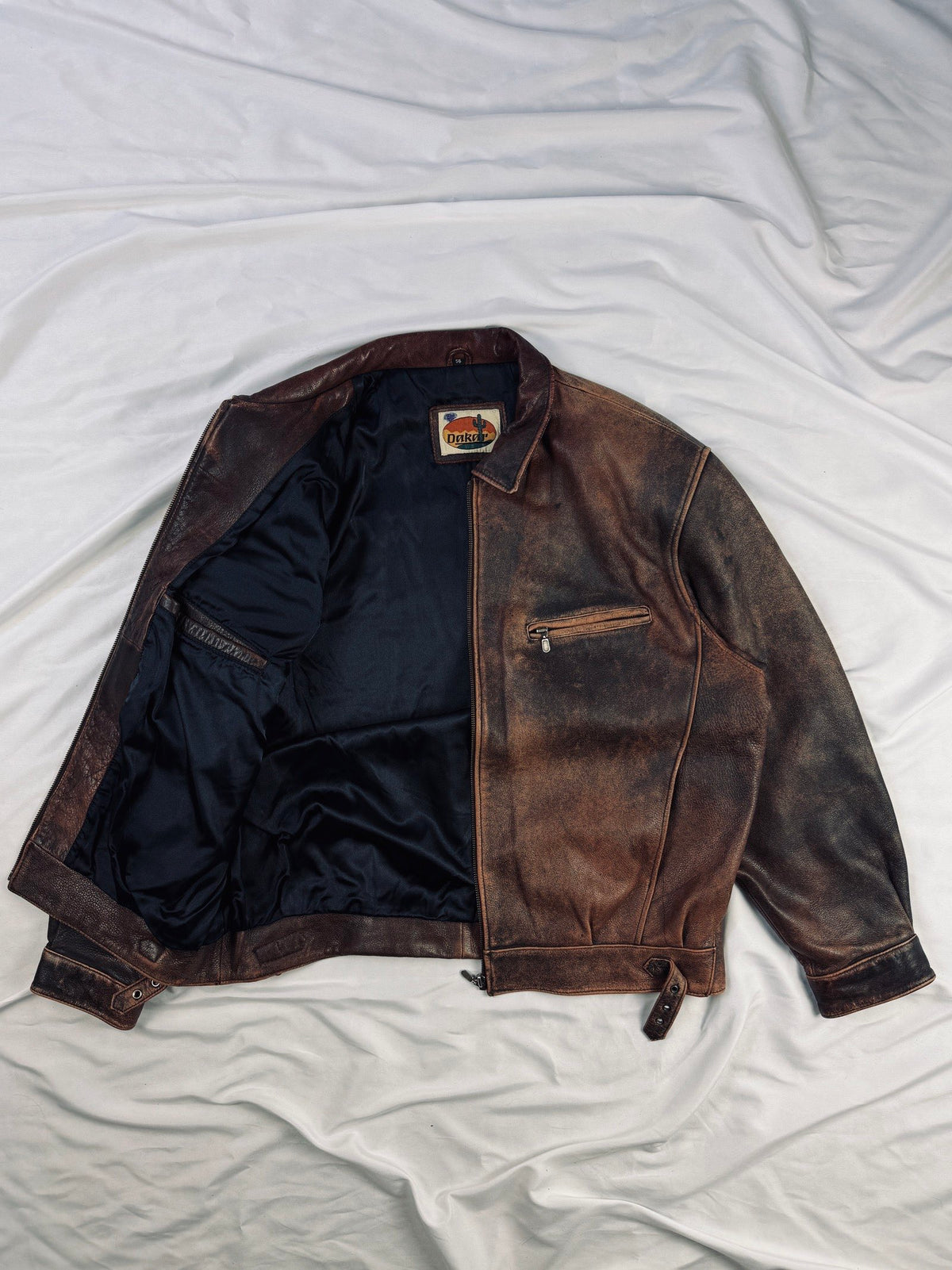 90' USA Cherry red patina leather jacket