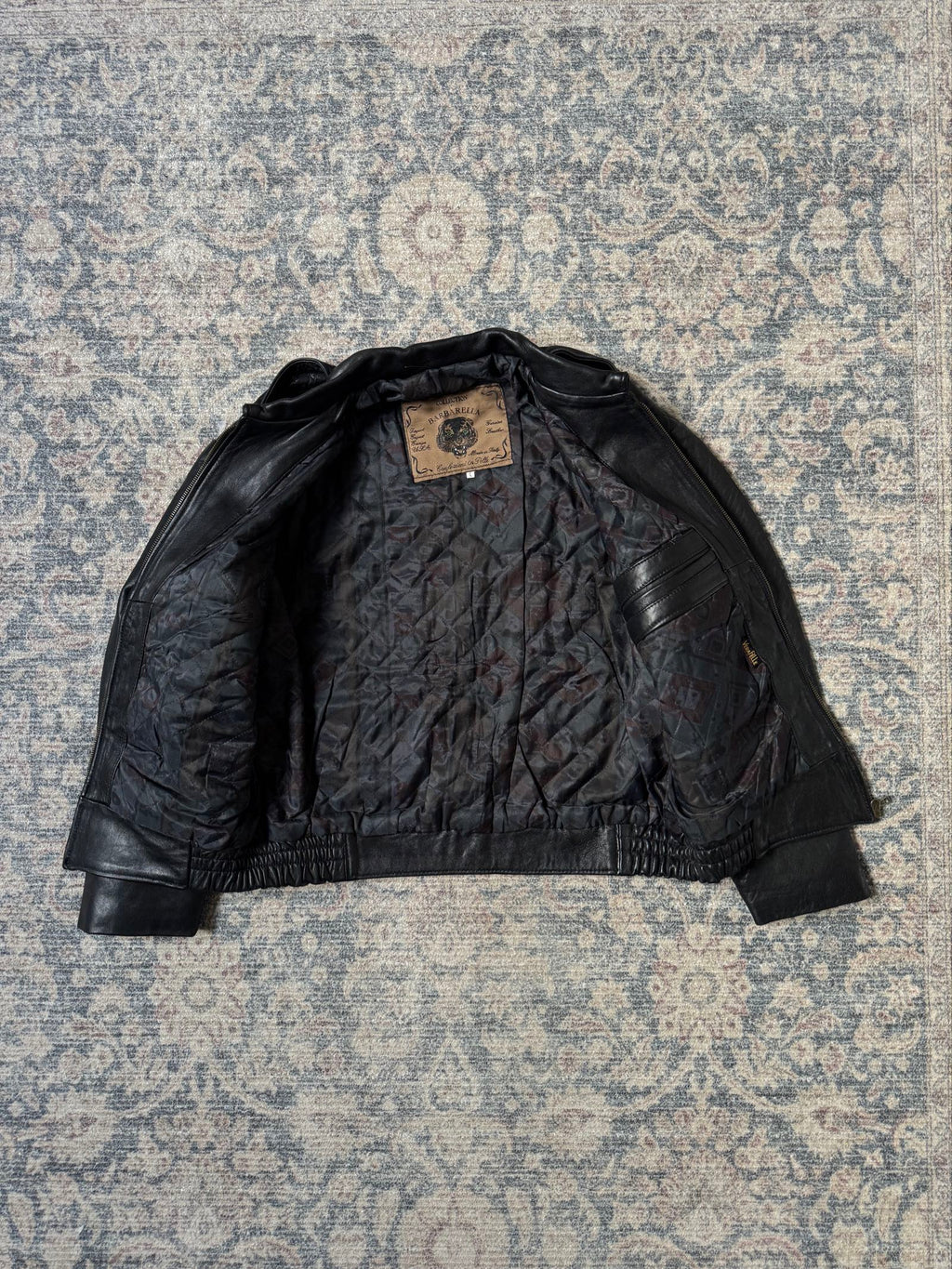 Vintage black A-2 aviator type leather jacket
