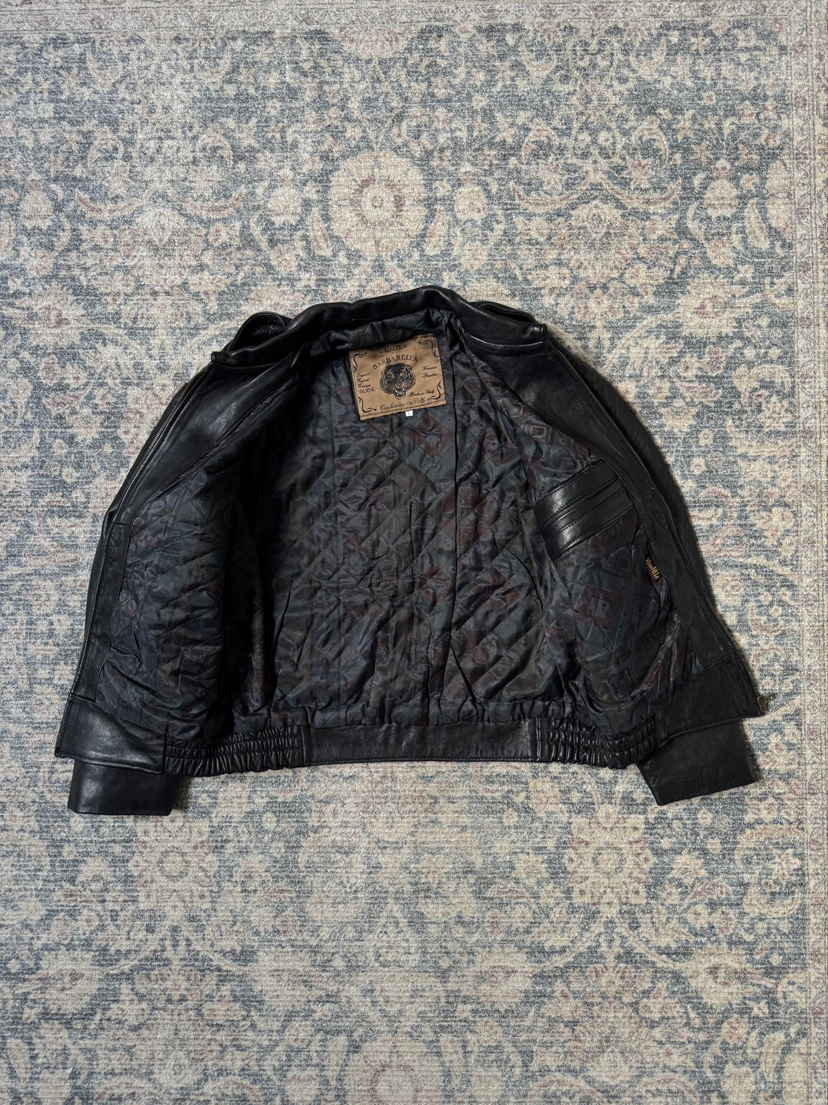 Vintage black A-2 aviator type leather jacket