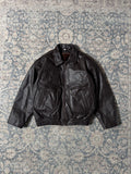 Vitnage aviator cherry red brown leather jacket