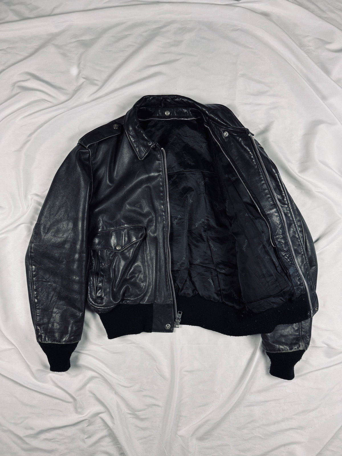 90s USA Schott aviator bomber leather jacket