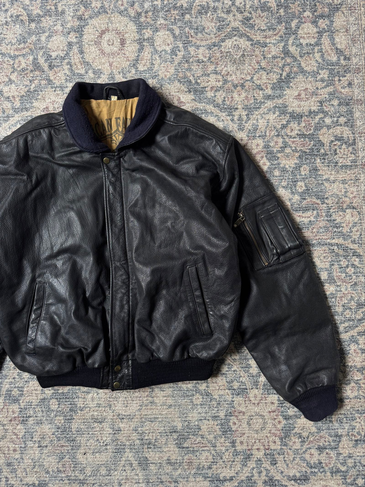 90s authentic Dakota Indian bomber leather jacket
