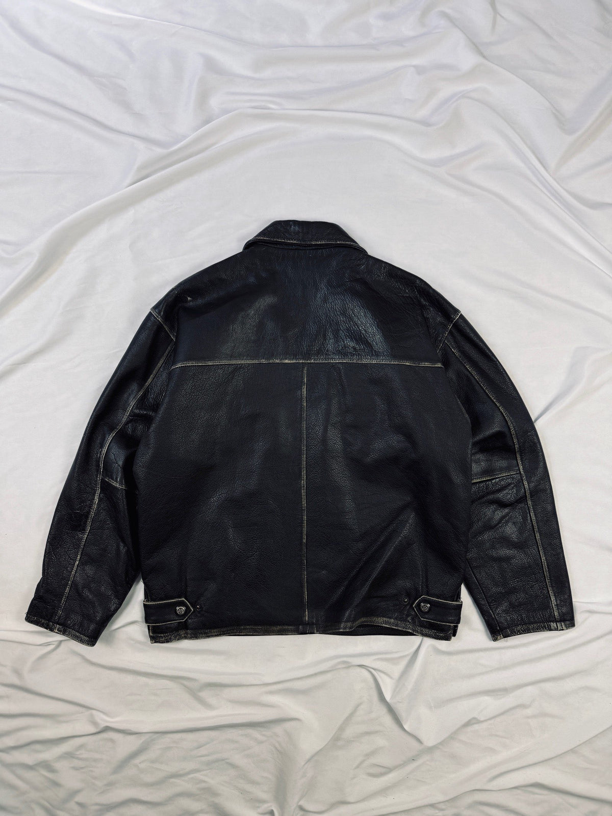 90s Patina straight cut leather jacket Jack & Johnes USA