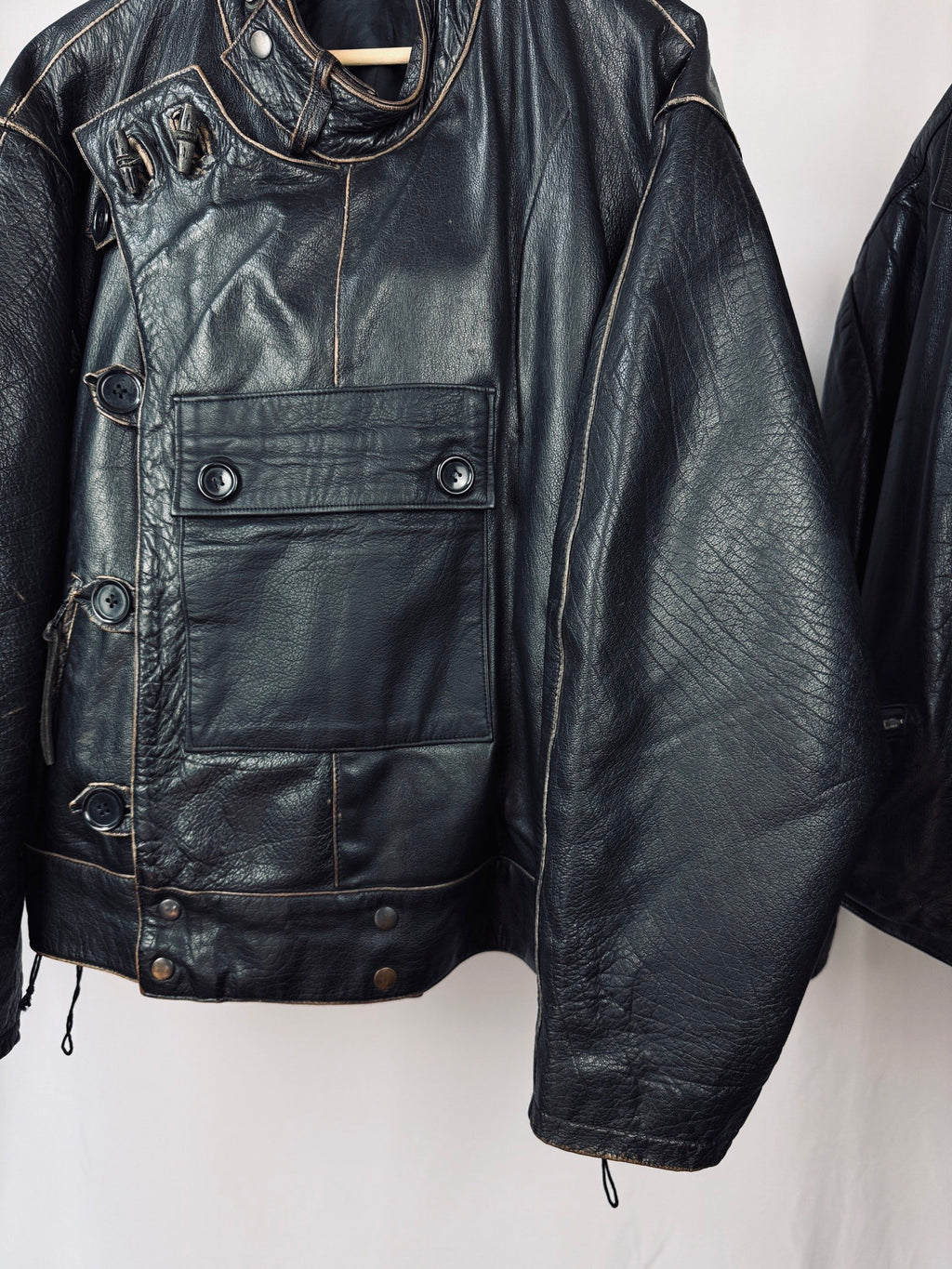 Swedish Army Dispatch Heavy Motorcycle Leather Jacket