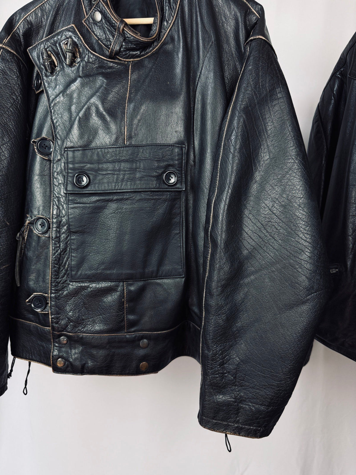 Swedish Army Dispatch Heavy Motorcycle Leather Jacket