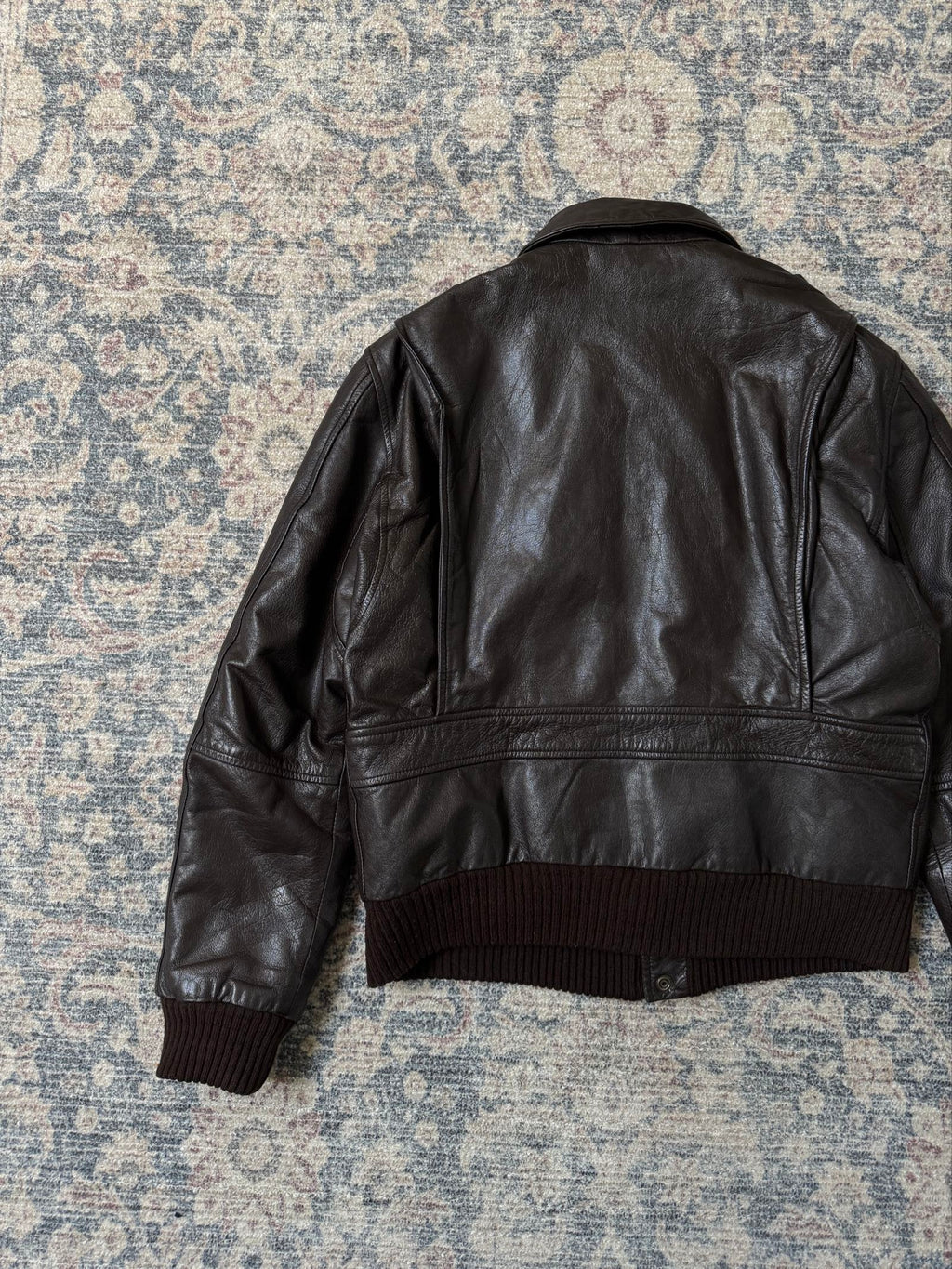 Vintage brown A-2 type leather jacket aviator bomber