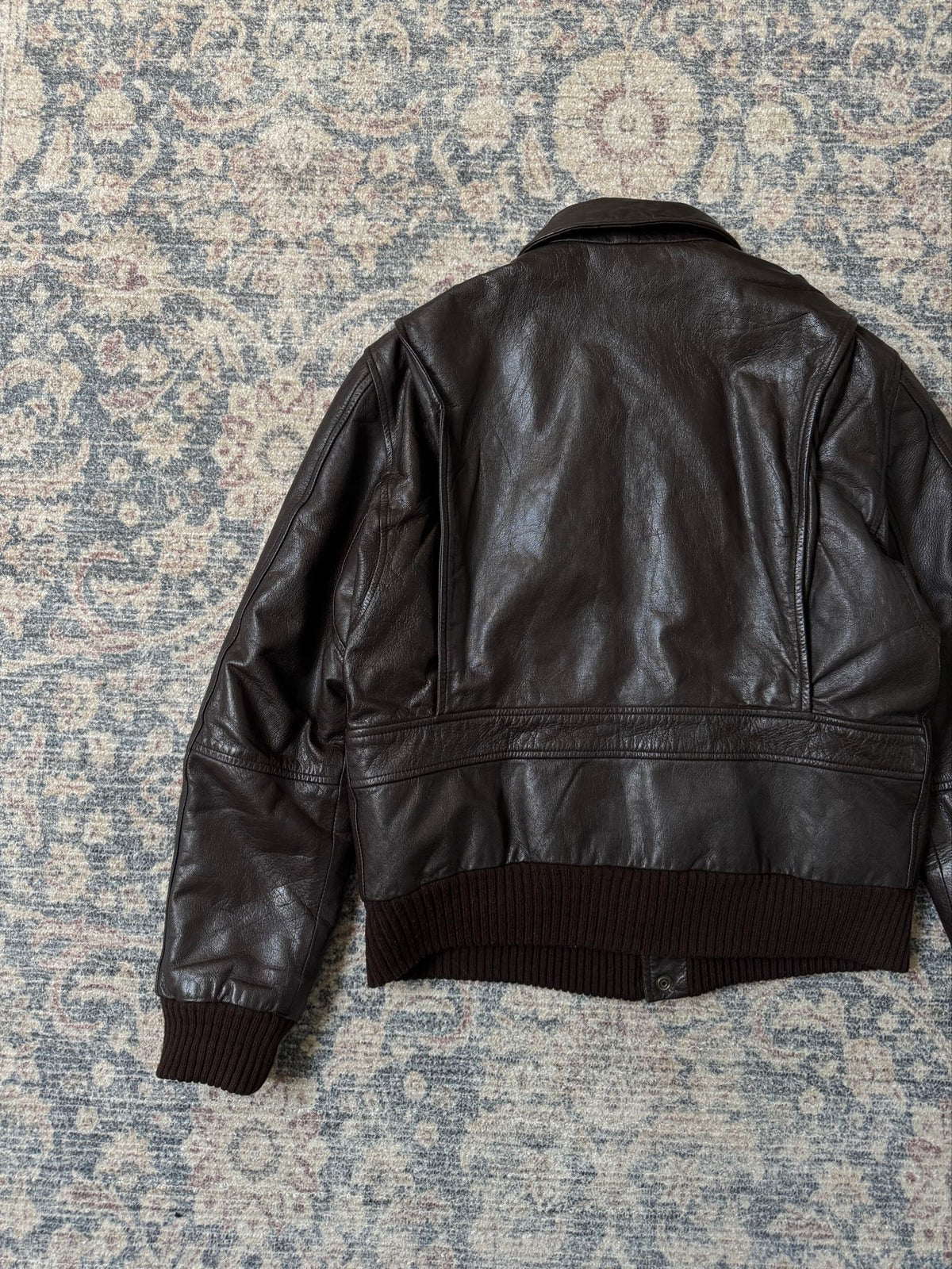 Vintage brown A-2 type leather jacket aviator bomber
