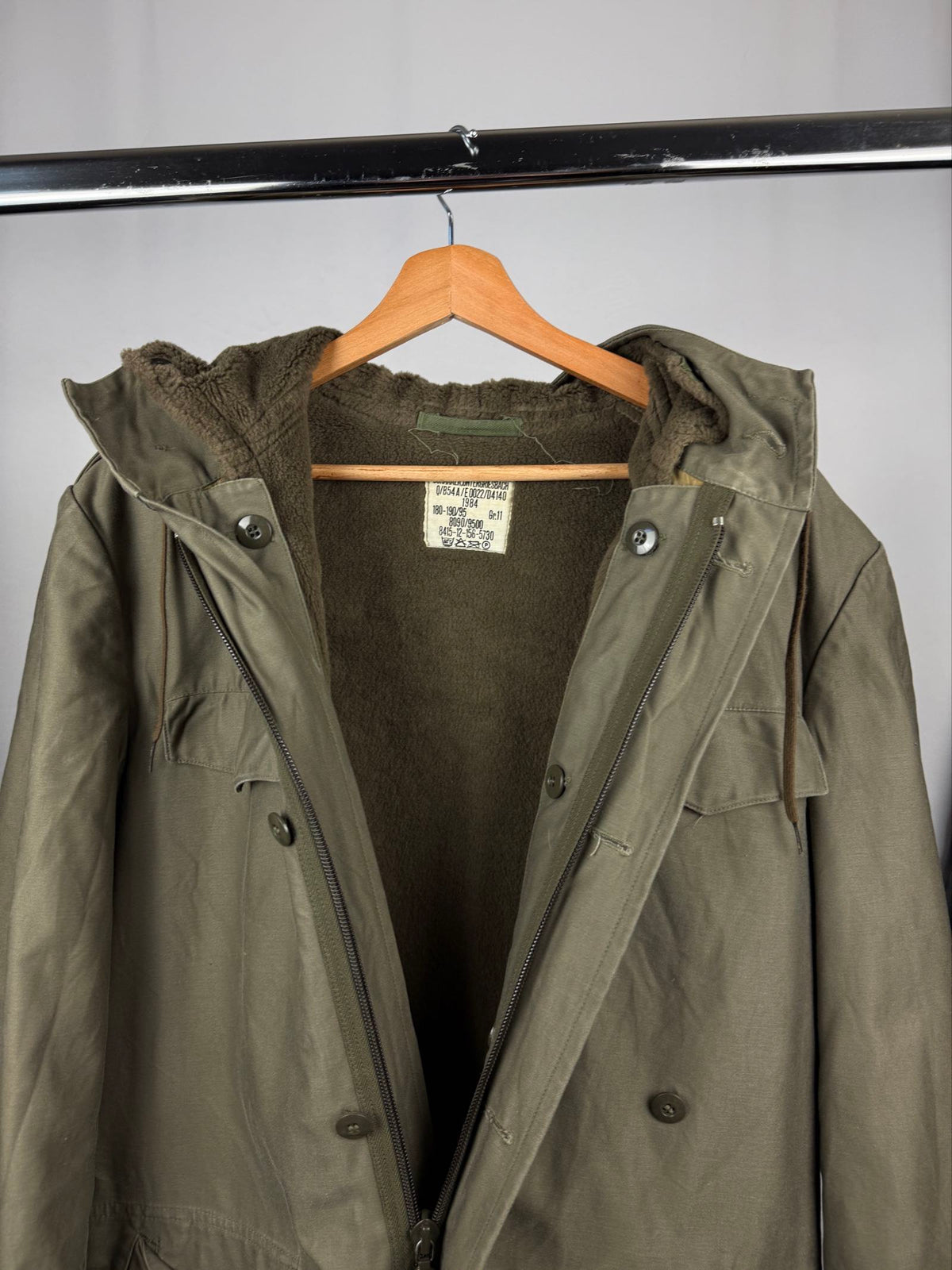 Vintage military olive cotton field parka