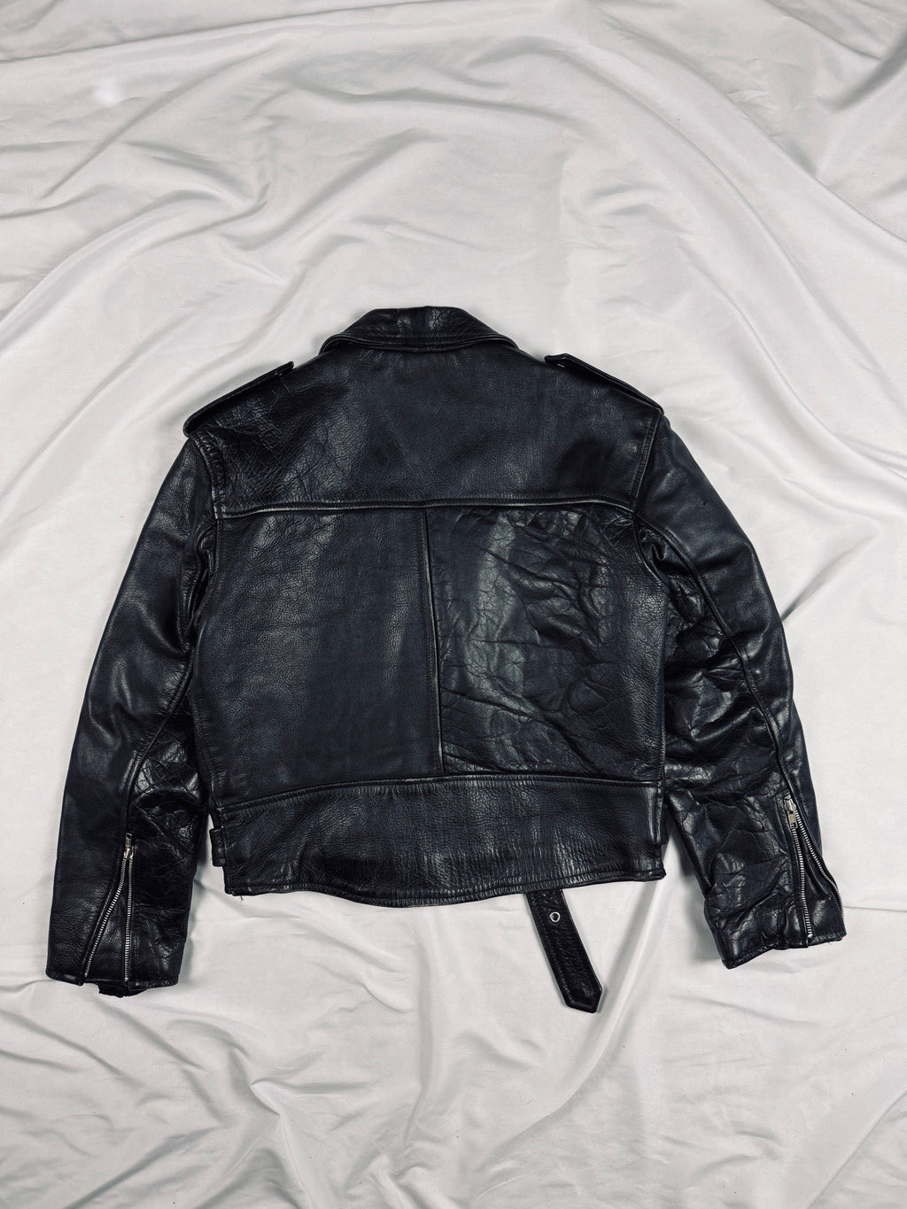 heavy 00s classic biker leather jacket
