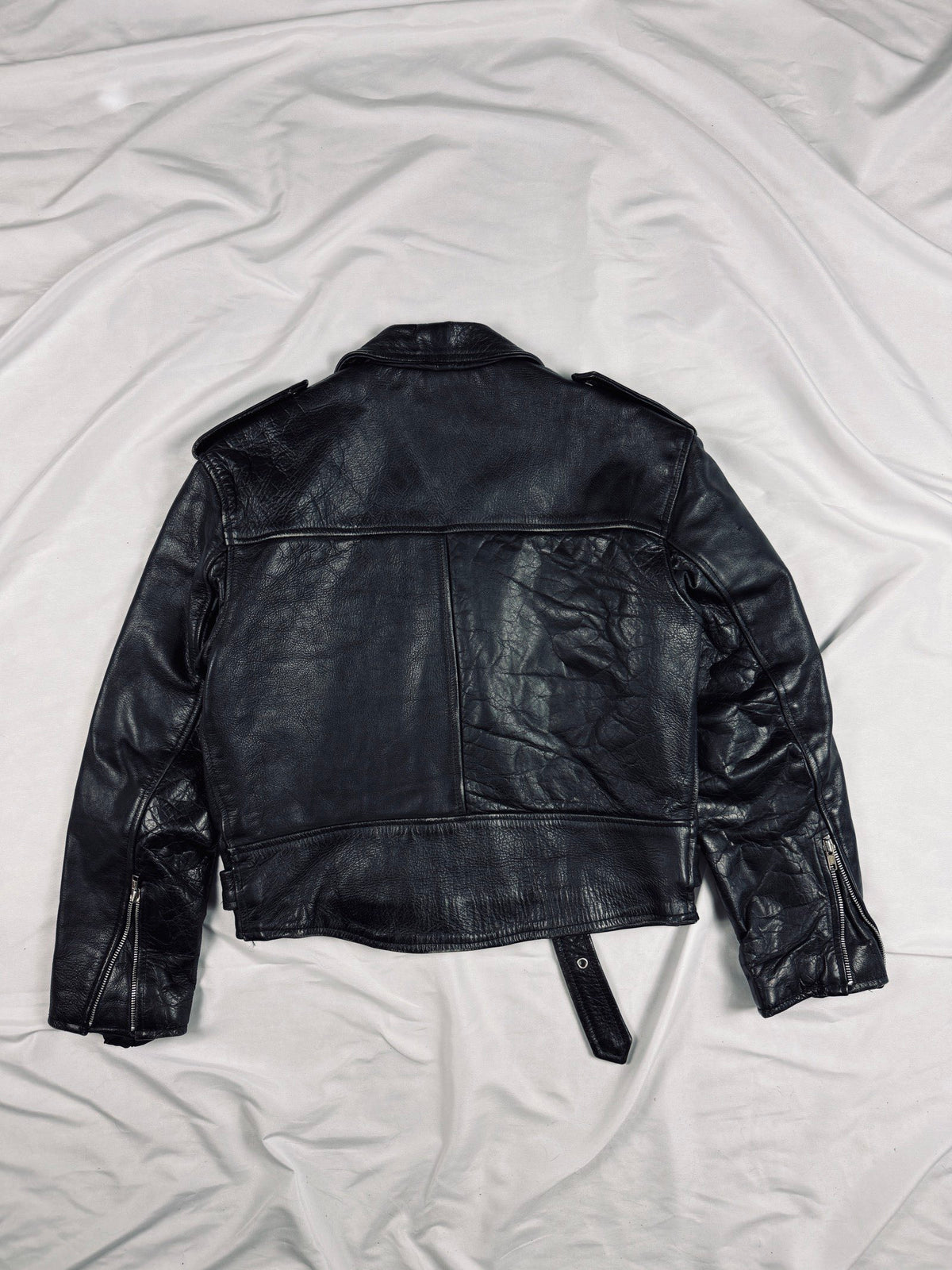 heavy 00s classic biker leather jacket