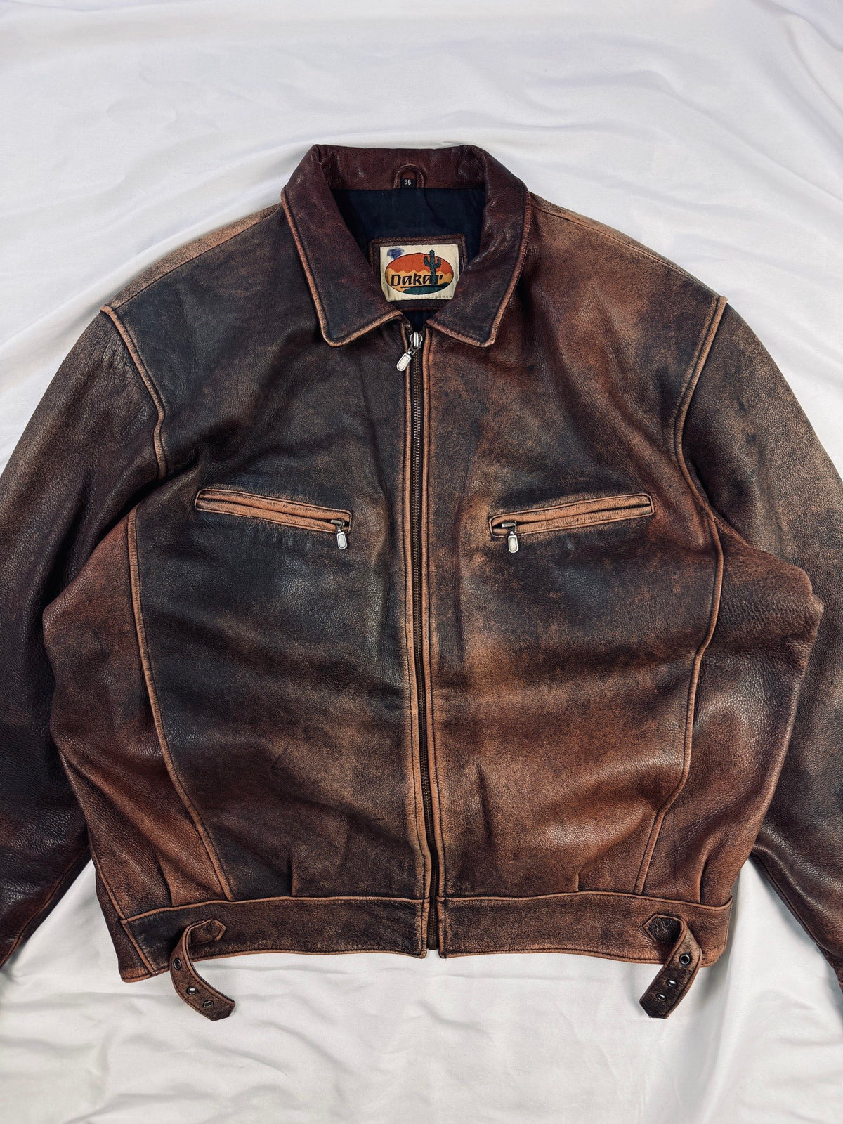 90' USA Cherry red patina leather jacket
