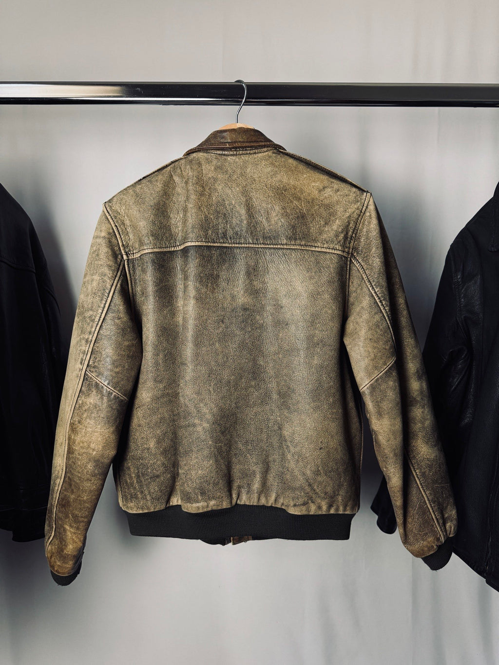 1990' Chevignon Patina Aviator Leather Jacket