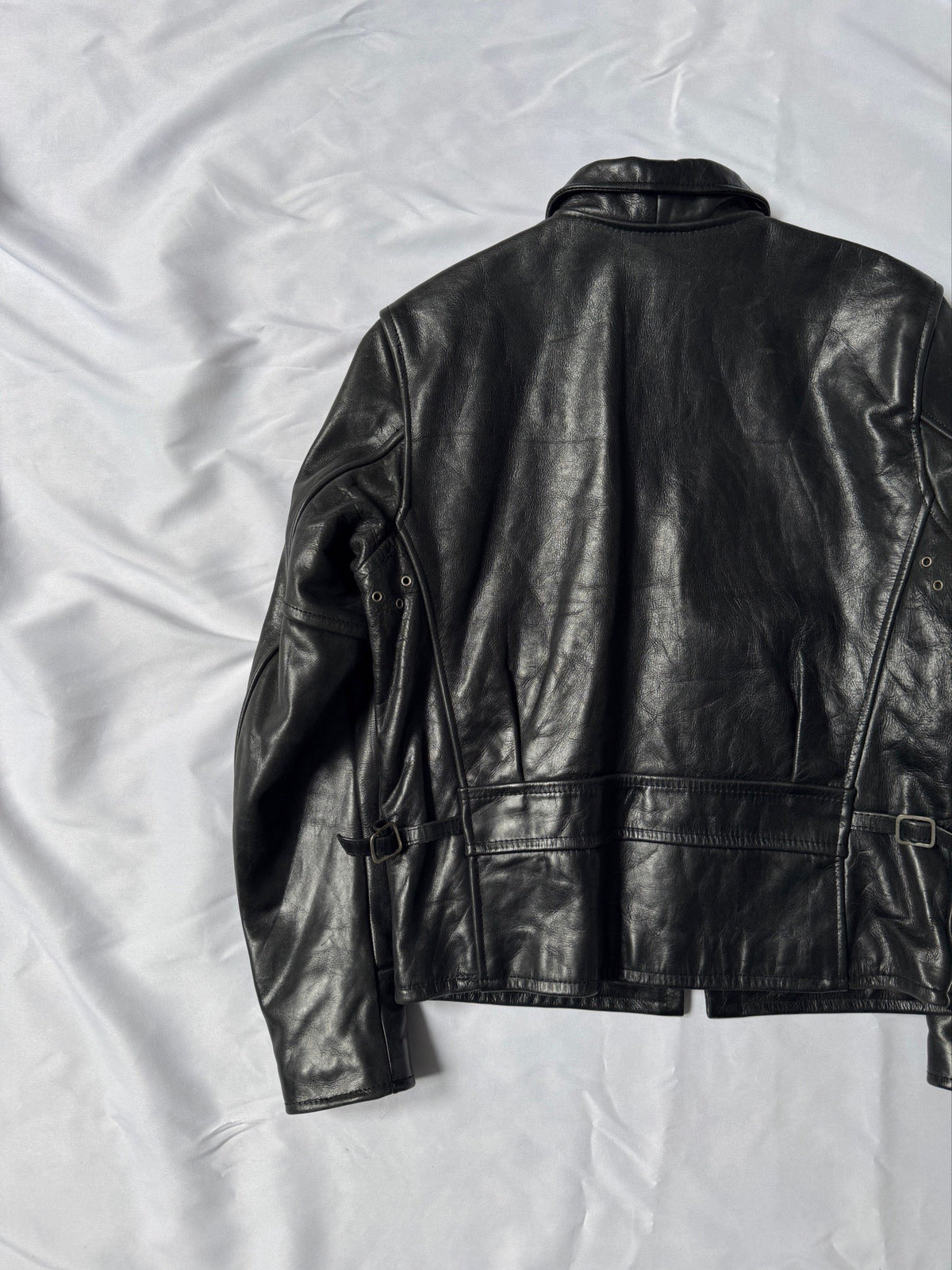 1980' heavy cowhide leather biker leather jacket