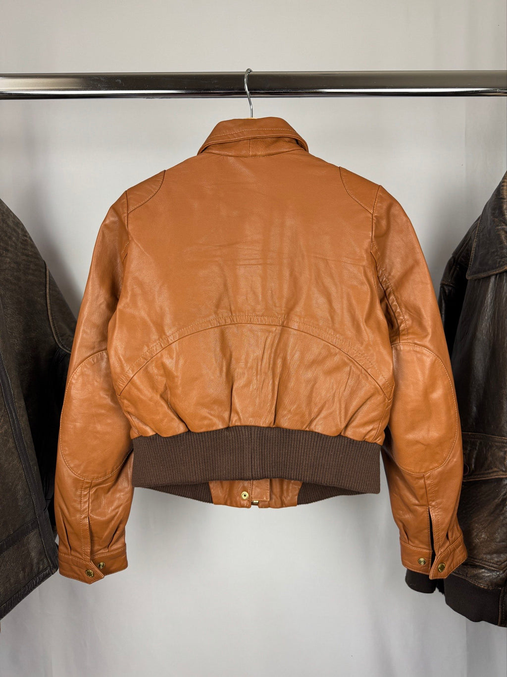 Acne studios bomber brown leather jacket